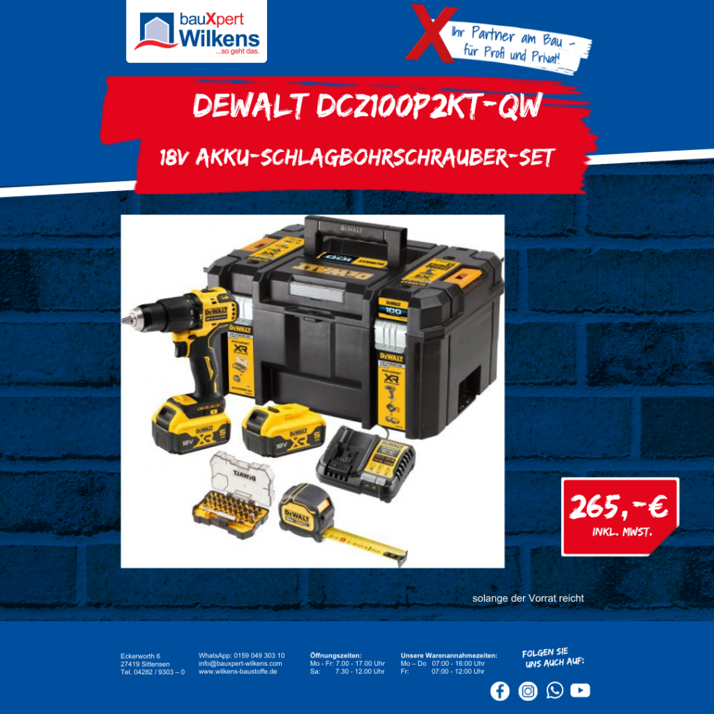 DeWalt-Akku-Schlagbohrschrauber-Set
